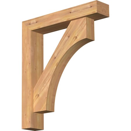 Ekena Millwork Westlake Block Smooth Bracket w/ Offset Brace, Western Red Cedar, 5 1/2"W x 28"D x 32"H BKT0604X28X32WTL05SWR
